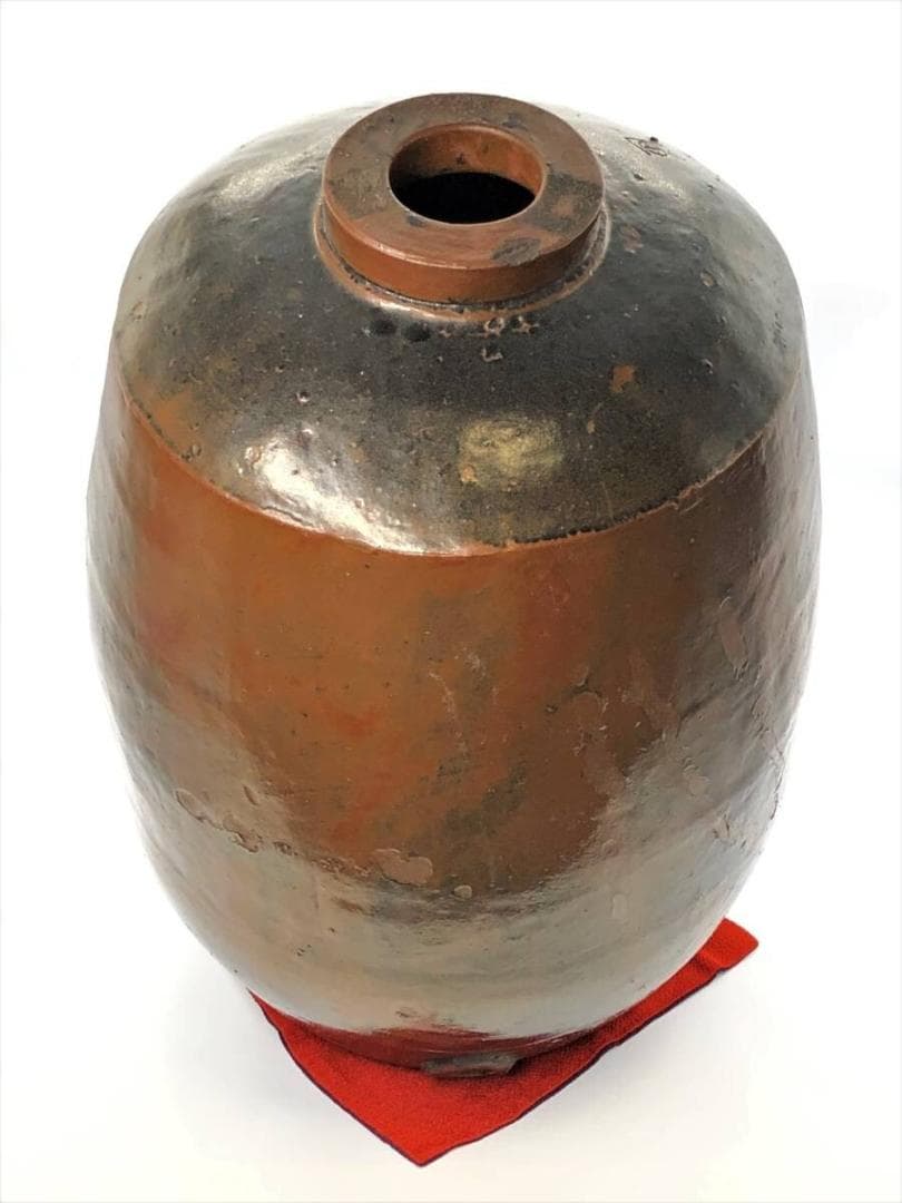 【古薩摩】苗代川焼　薩摩雲助（うんすけ）丸十文』酒樽 一斗樽　　K1023K