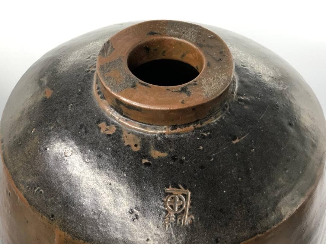 【古薩摩】苗代川焼　薩摩雲助（うんすけ）丸十文』酒樽 一斗樽　　K1023K