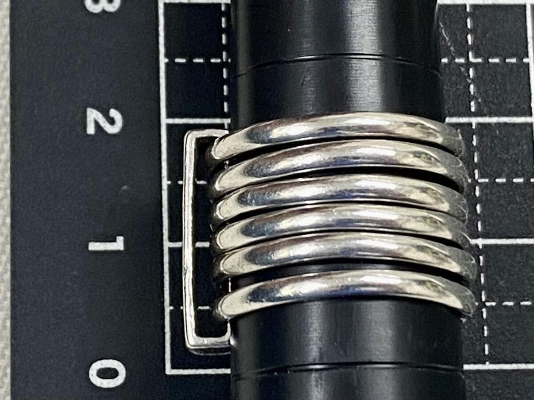 ディオール Dior ロゴ プレート 7連 リング シルバー