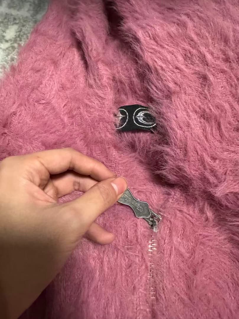 ★サグクラブ★フワフワ素材のピンクジップアップジャケット