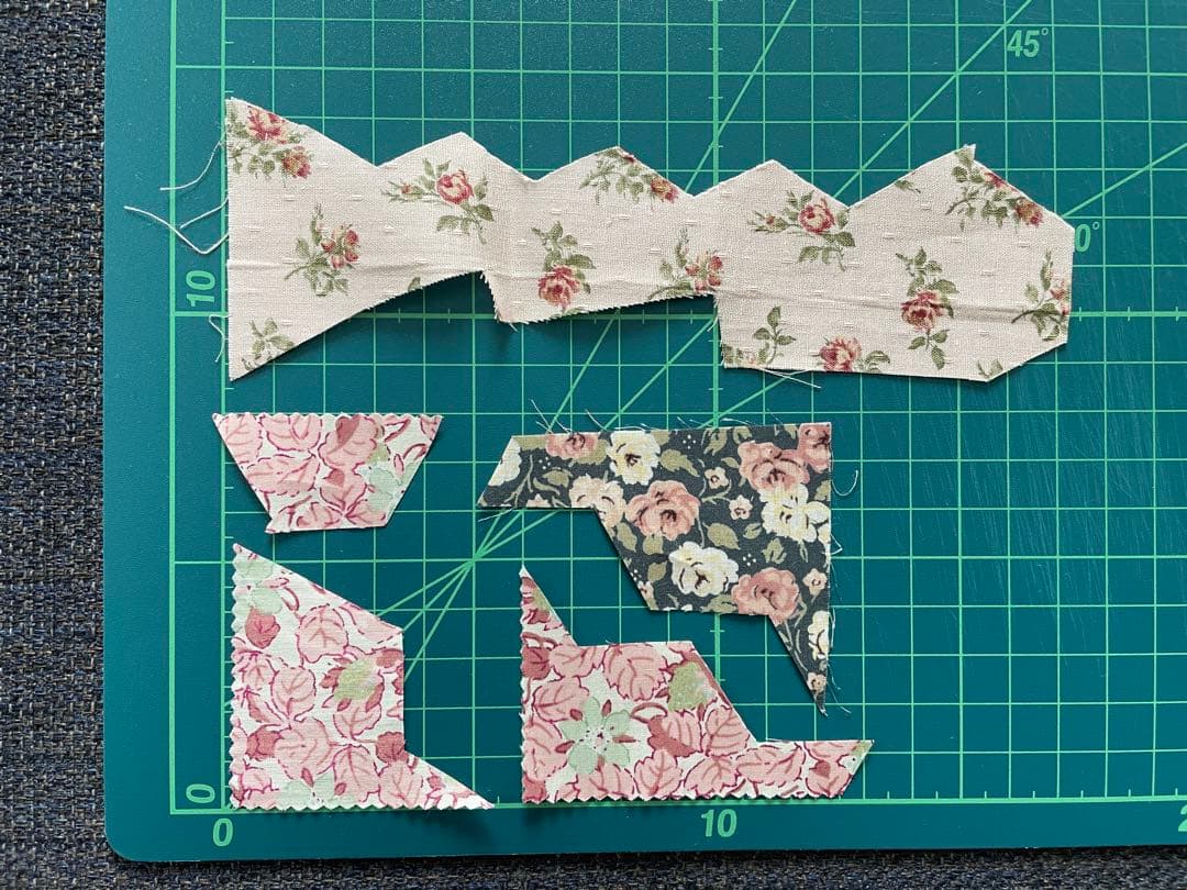 （369）ヘキサゴン 正六角形 パッチワーク 製作途中