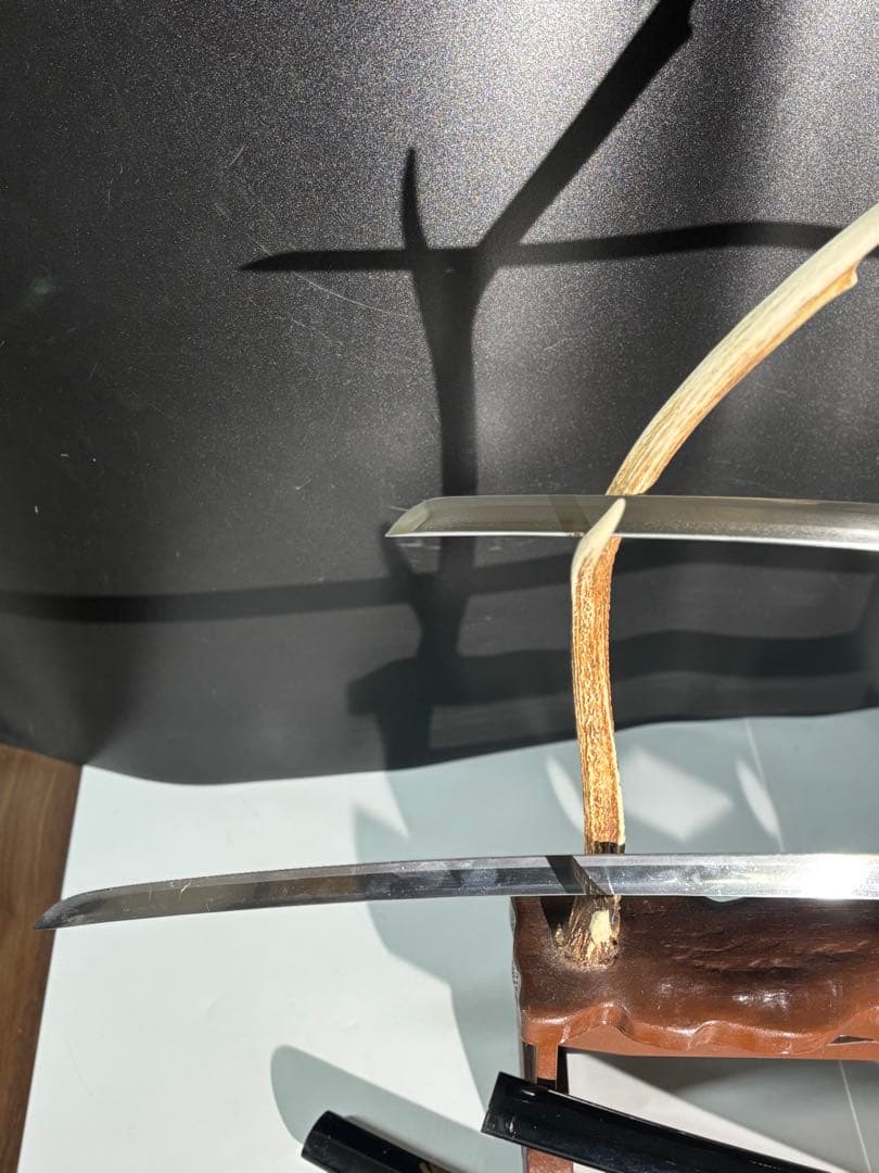 模造刀2本セット 黒地に花の装飾