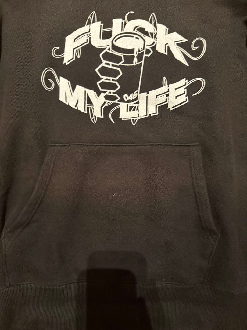 FUCK MY LIFE グラフィックパーカー ブラック mサイズ