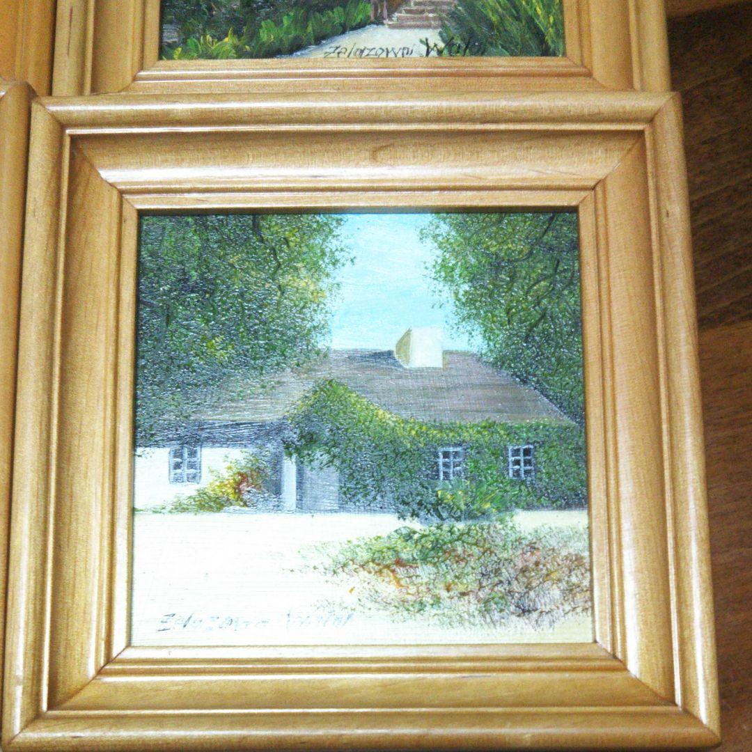 ポーランド購入 ミニ絵画 4枚