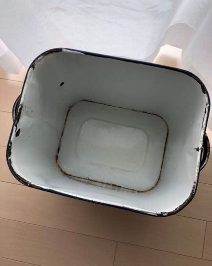 こぶぶ アンティーク　無地　ホーロー缶　希少