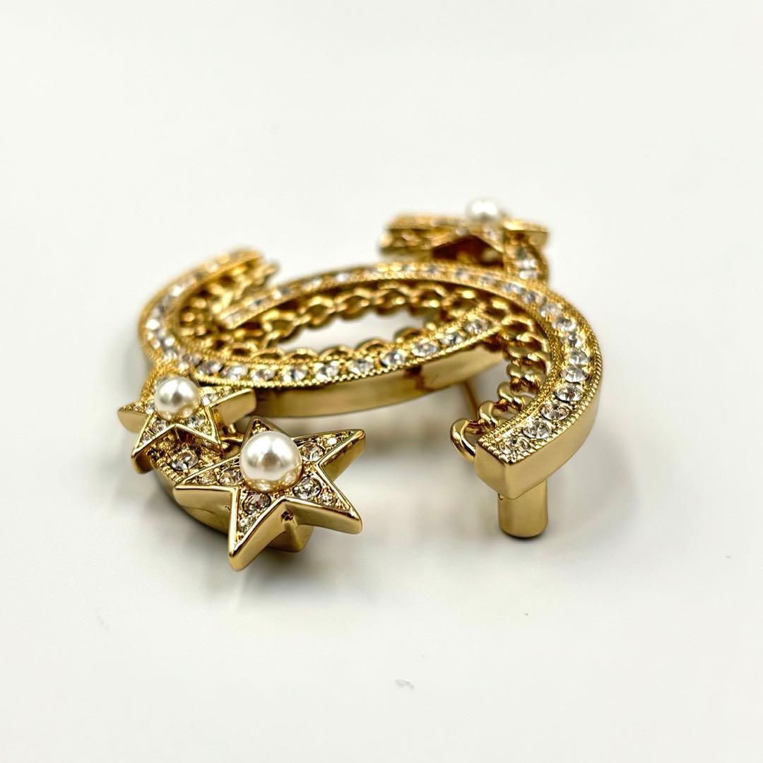 【極美品】シャネル CHANEL ブローチ ココマーク パール ラインストーン