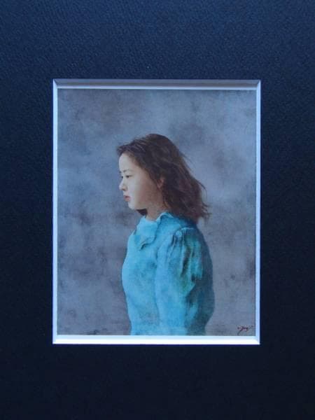 藤井 勉、風の中で、希少画集画、新品高級額装付