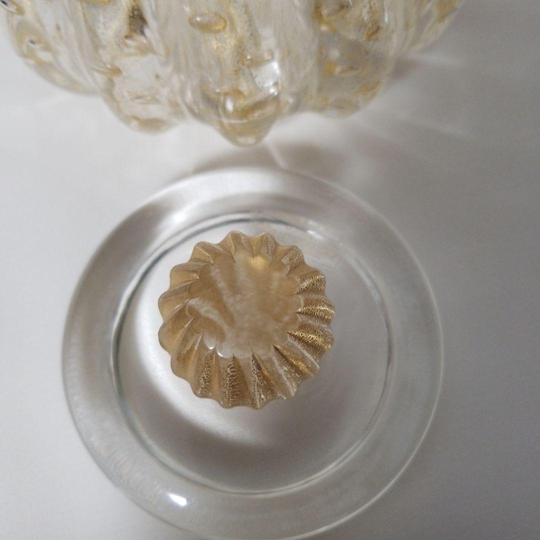 ベネチアンガラスムラノ島ゴールド入りキャンティ入れ