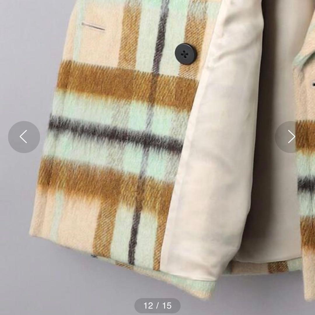 ユナイテッドアローズ　シャギーチェックショートコート