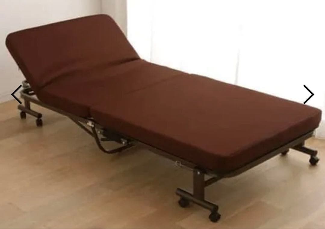 アイリスオーヤマ　 折りたたみベッド シングル 低反発 リクライニング ブラウン