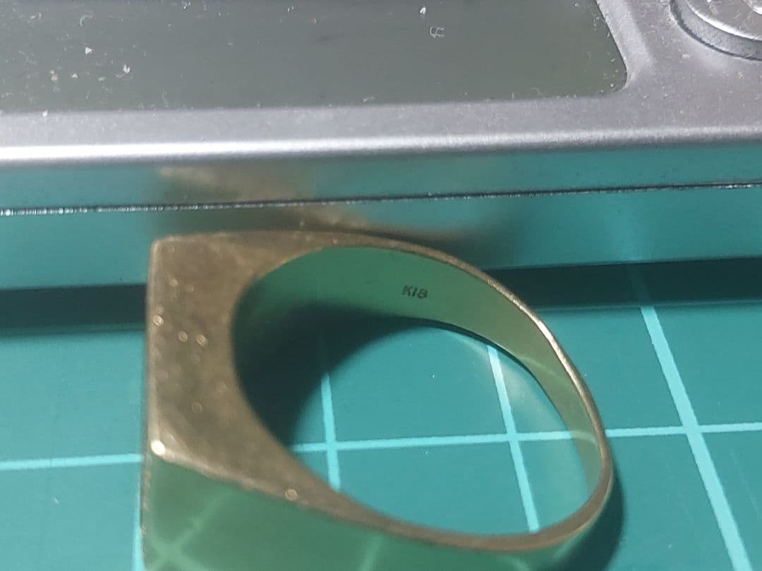 kitsunesun　k18金オニキスリング、小粒ダイヤ入り！