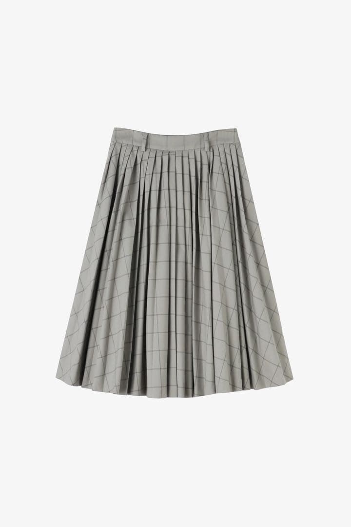 【定価70%オフ】THETOE 新品未使用グレー チェック　プリーツスカート S