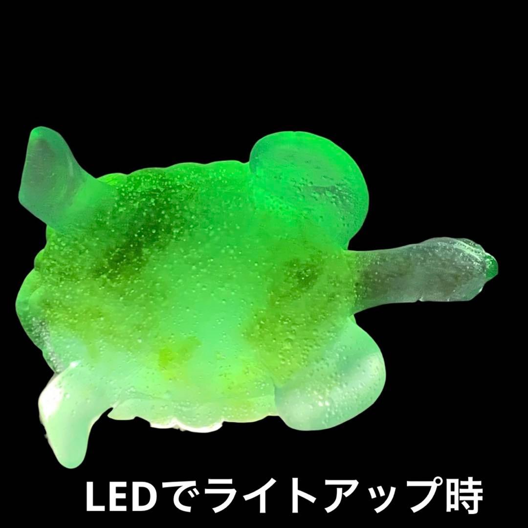 ドームフランス　置物　緑　亀　カメ　　クリスタル　水晶　ナンシー　daum