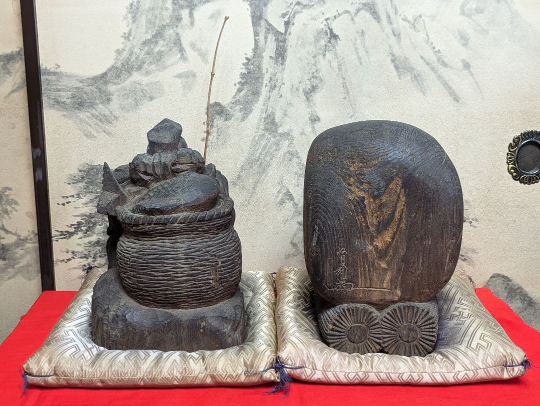 七福神　恵比須様　大黒天　木彫り　骨董品　　アンティーク　レトロ