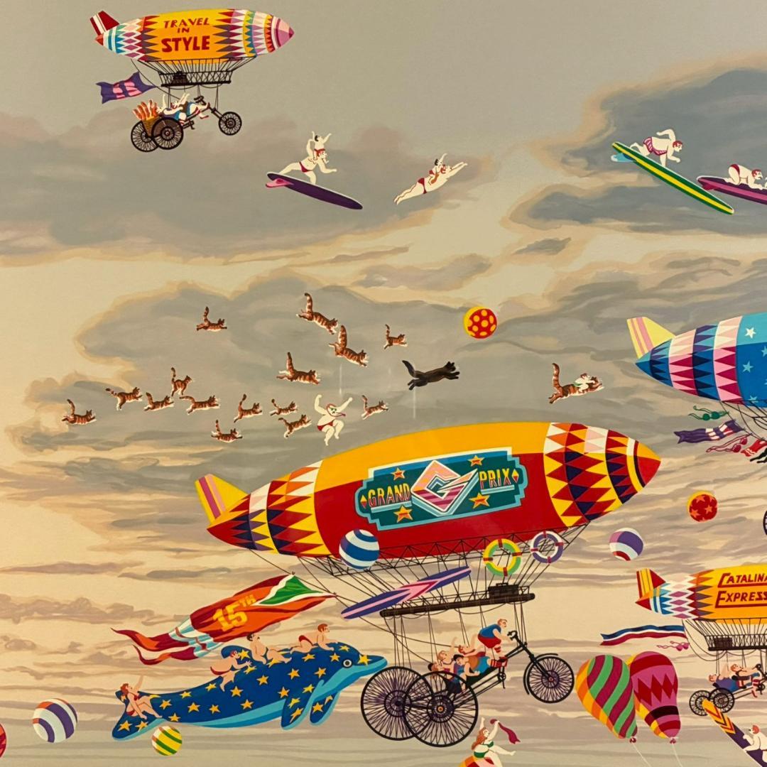 美品 ヒロ・ヤマガタ「そよ風に乗って」シルクスクリーン 大作 直筆サイン保証書有