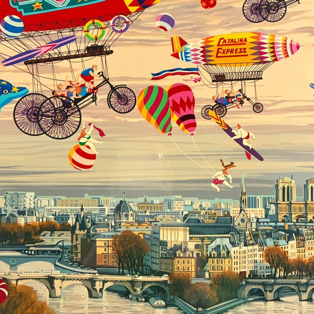 美品 ヒロ・ヤマガタ「そよ風に乗って」シルクスクリーン 大作 直筆サイン保証書有