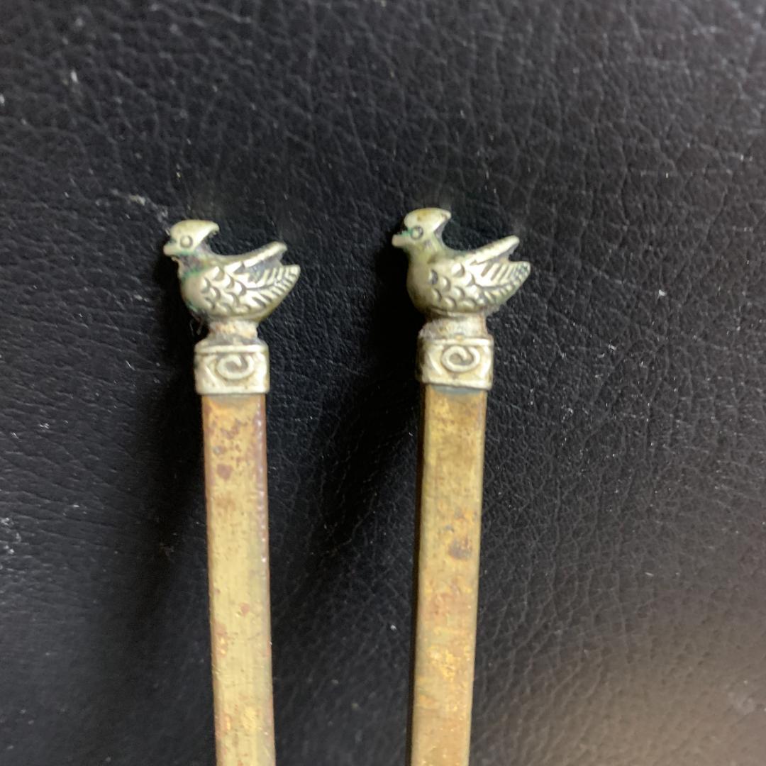 龍文堂造　火箸　希少