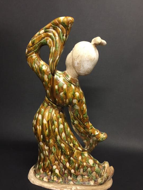 唐物 唐三彩女子俑  岩倉家旧蔵  共箱箱書きあり