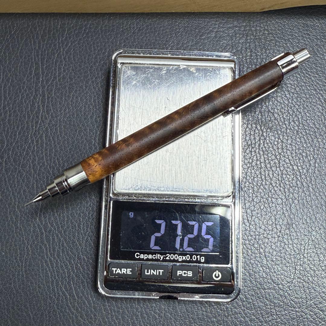 196ハワイアンコアカーリー　木製シャーペン　濃色　最強低重心R ステンレス