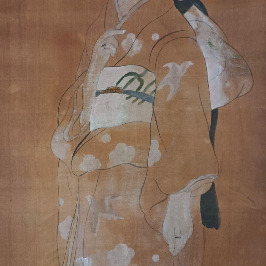 レア 掛け軸 絵 美人画 日本 美術 骨董