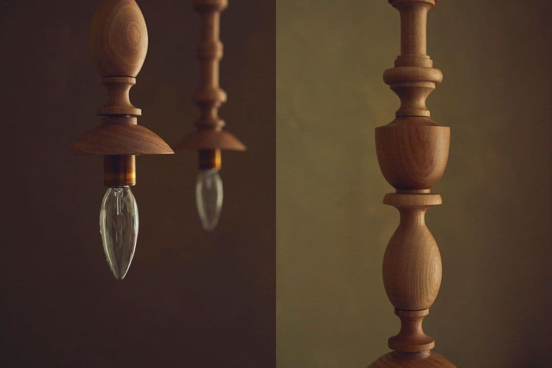 ★美品★オルネドフォイユ 木製ペンダントライト Orné de Feuilles