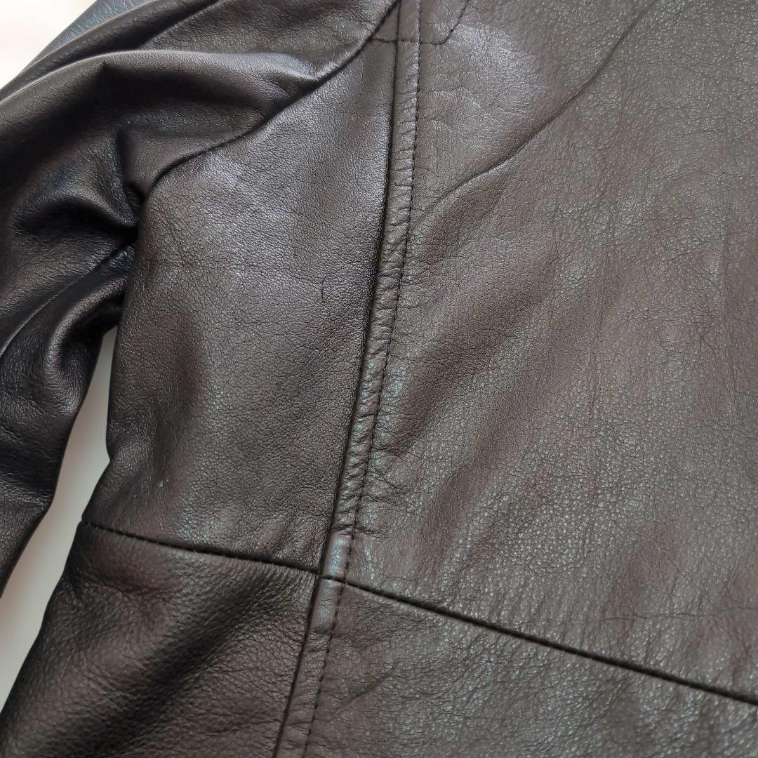 ✧美品【iDbyLAID】羊革シングルライダースL 黒　ラムレザー