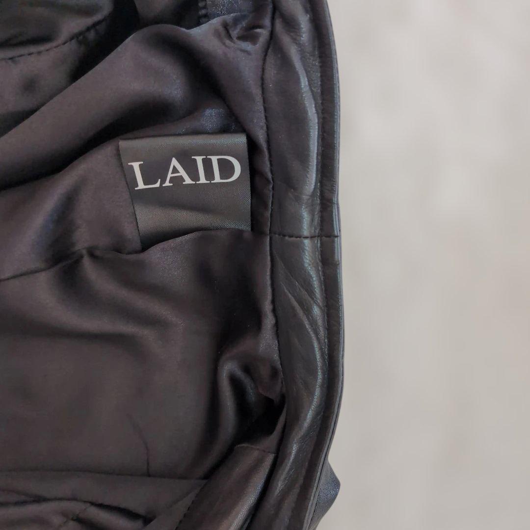 ✧美品【iDbyLAID】羊革シングルライダースL 黒　ラムレザー