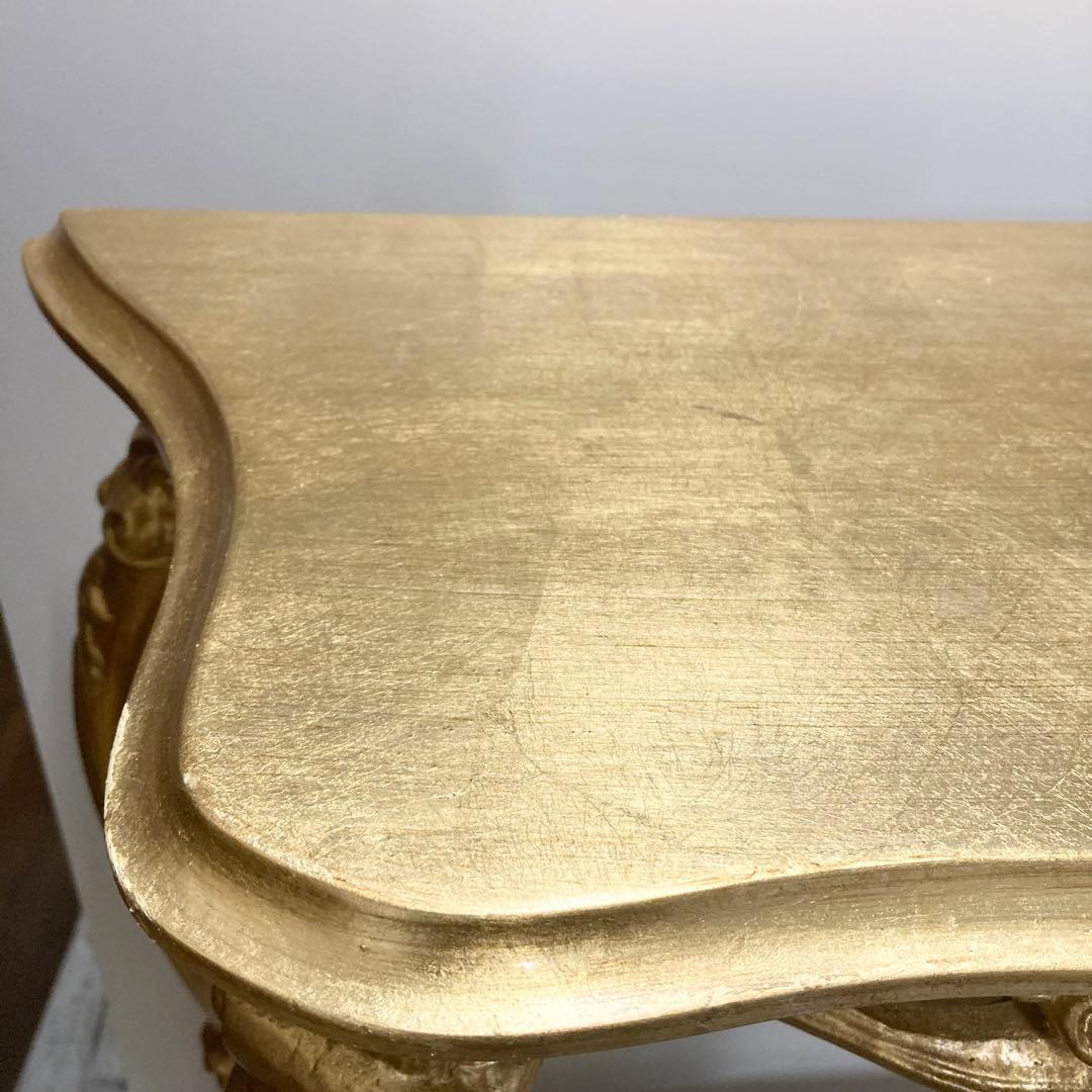 高級 コンソール 金 ゴールド 花台 ロココ 猫脚 イタリア家具