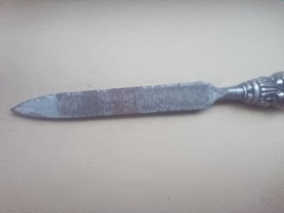 ビクトリア朝 純銀ハンドル ネイルファイル 爪やすり アンティーク 骨董品 レア