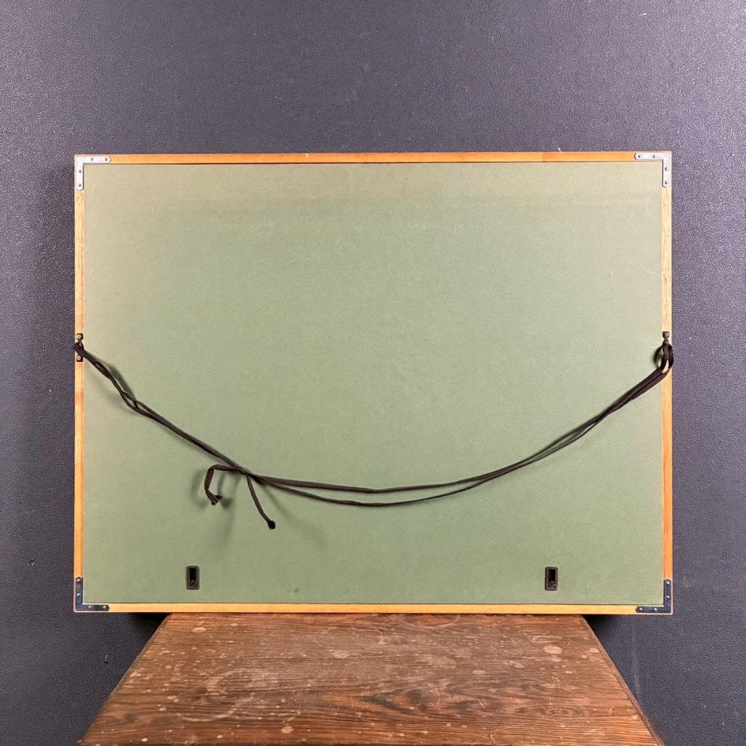 美品 山口華楊「秋晴」手摺木版画 モモセ版画 落款有り 黒猫 ネコ