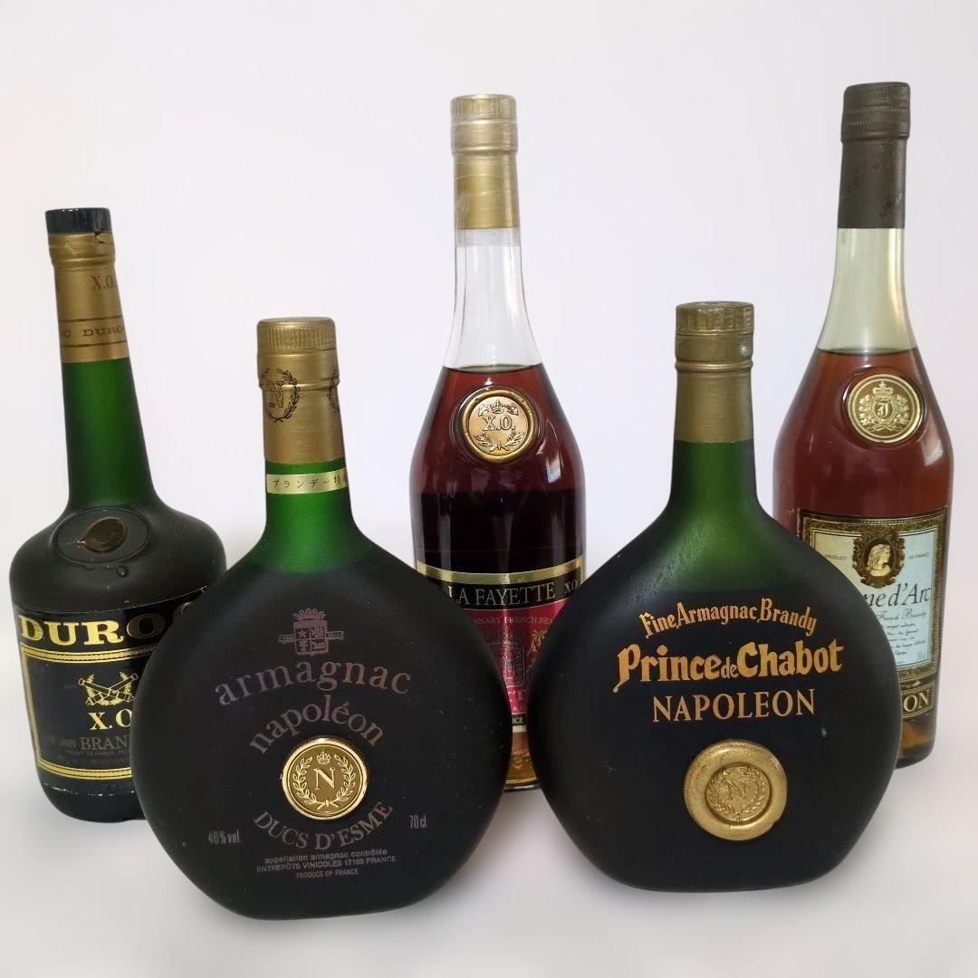 フランス産ブランデー5本セット　 （特級2本含）XO、NAPOLEON