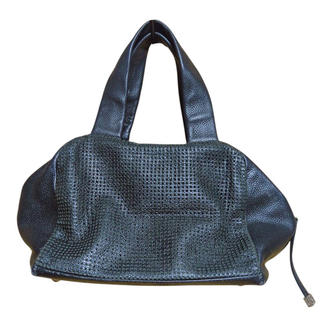 返品不可 CHANEL シャネル キャビアスキン ハンドバッグ パンチングレザー