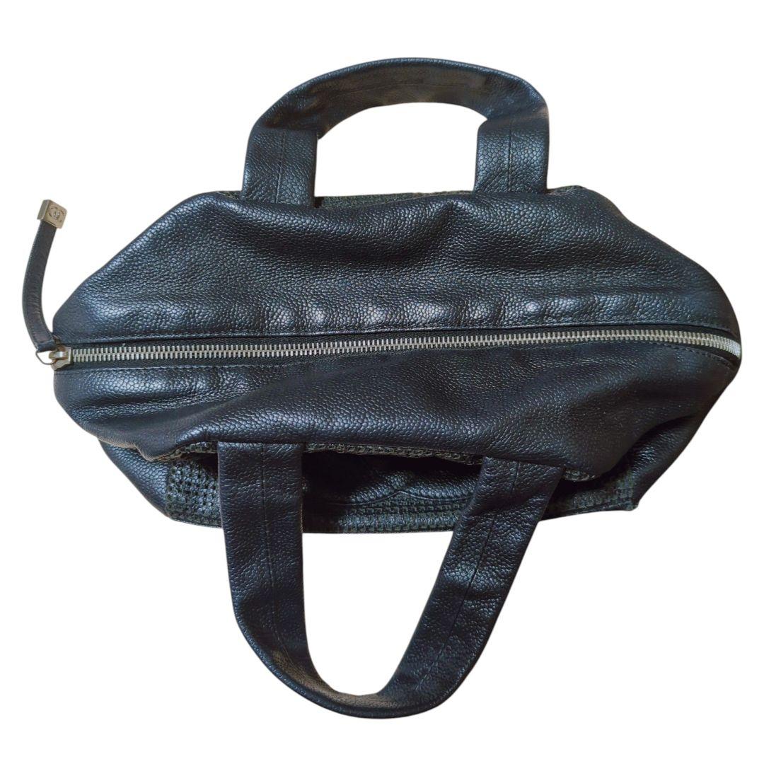 返品不可 CHANEL シャネル キャビアスキン ハンドバッグ パンチングレザー