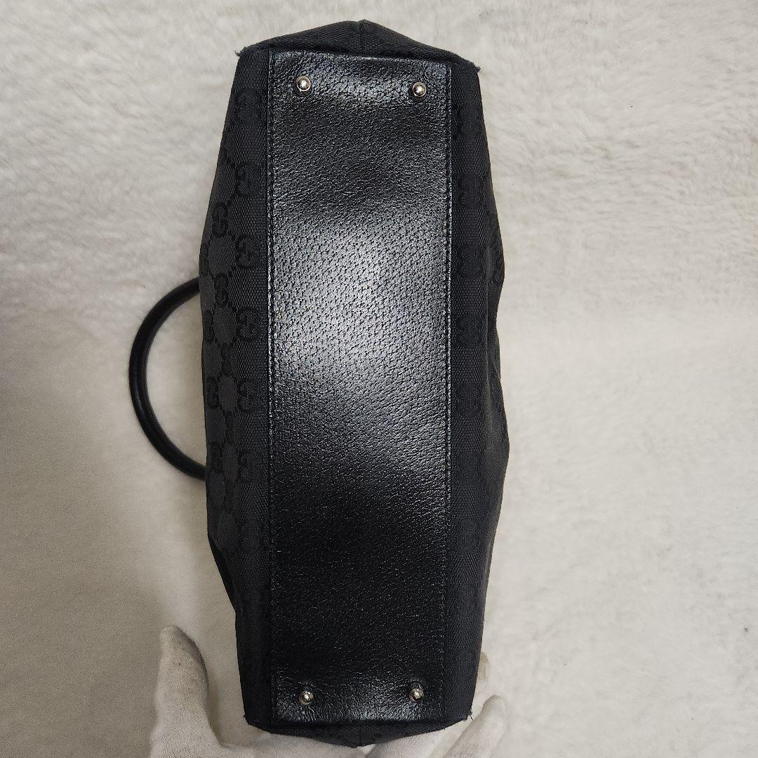 グッチ　GG　キャンバス　レザー　ブラック　ハンドバッグ　ボストン