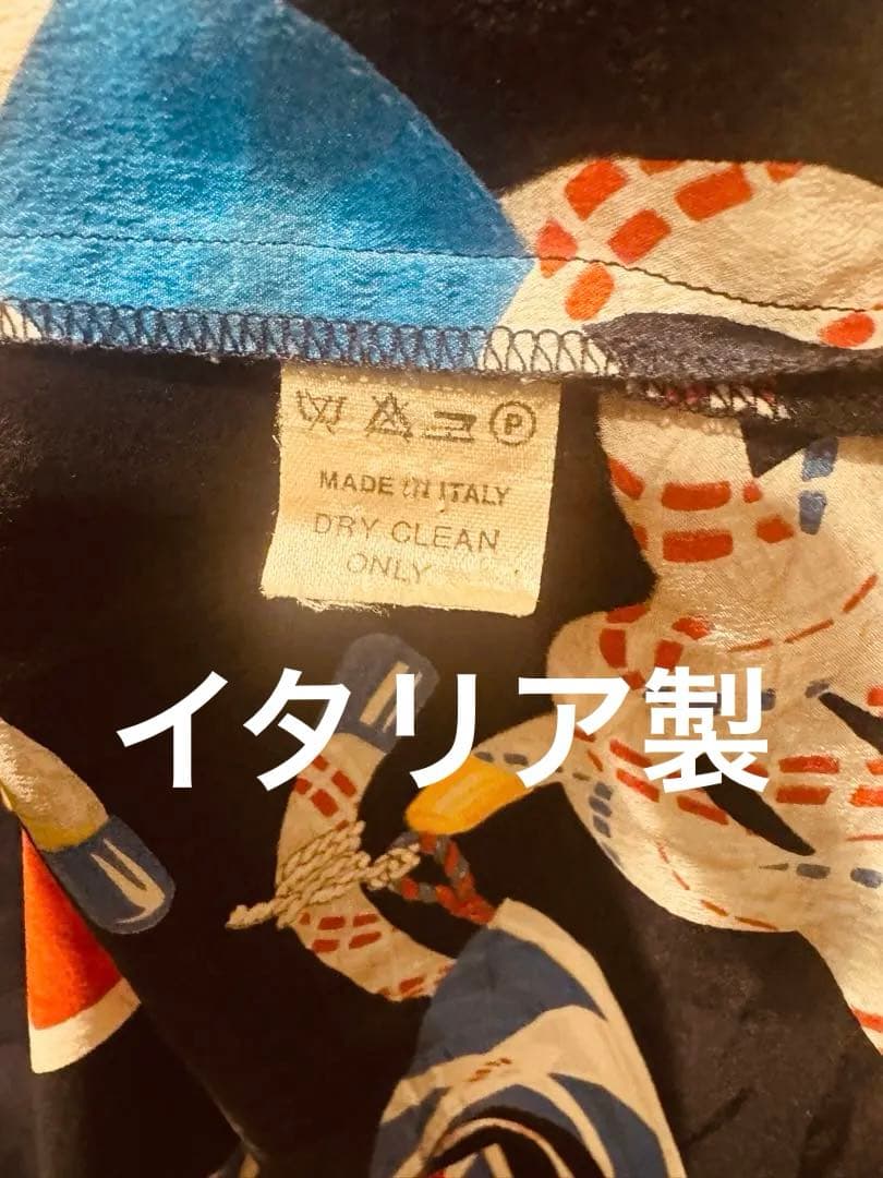 極美品　エトロ、これぞ大人のマリンルック　大人ゆったりXL シルク高級ポロシャツ