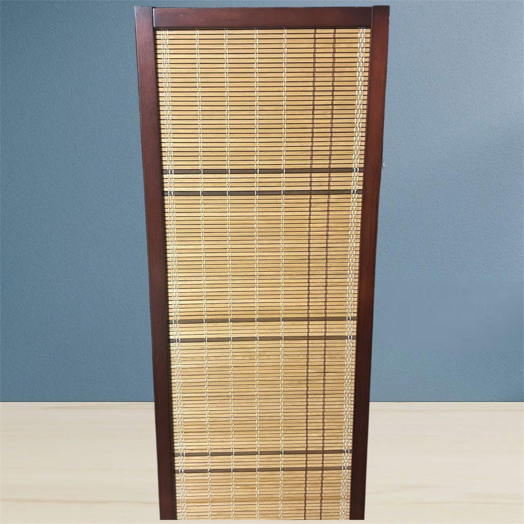 和風 4連竹すだれ衝立 150cmヴィンテージ パーテーション 和モダン レトロ