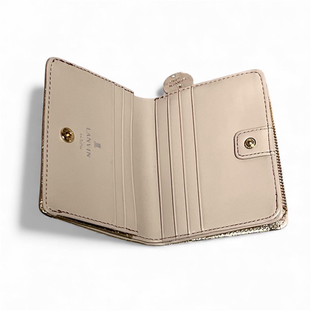 【新品】LANVIN en Bleu 二つ折り財布 ペティアン ゴールド 金箔