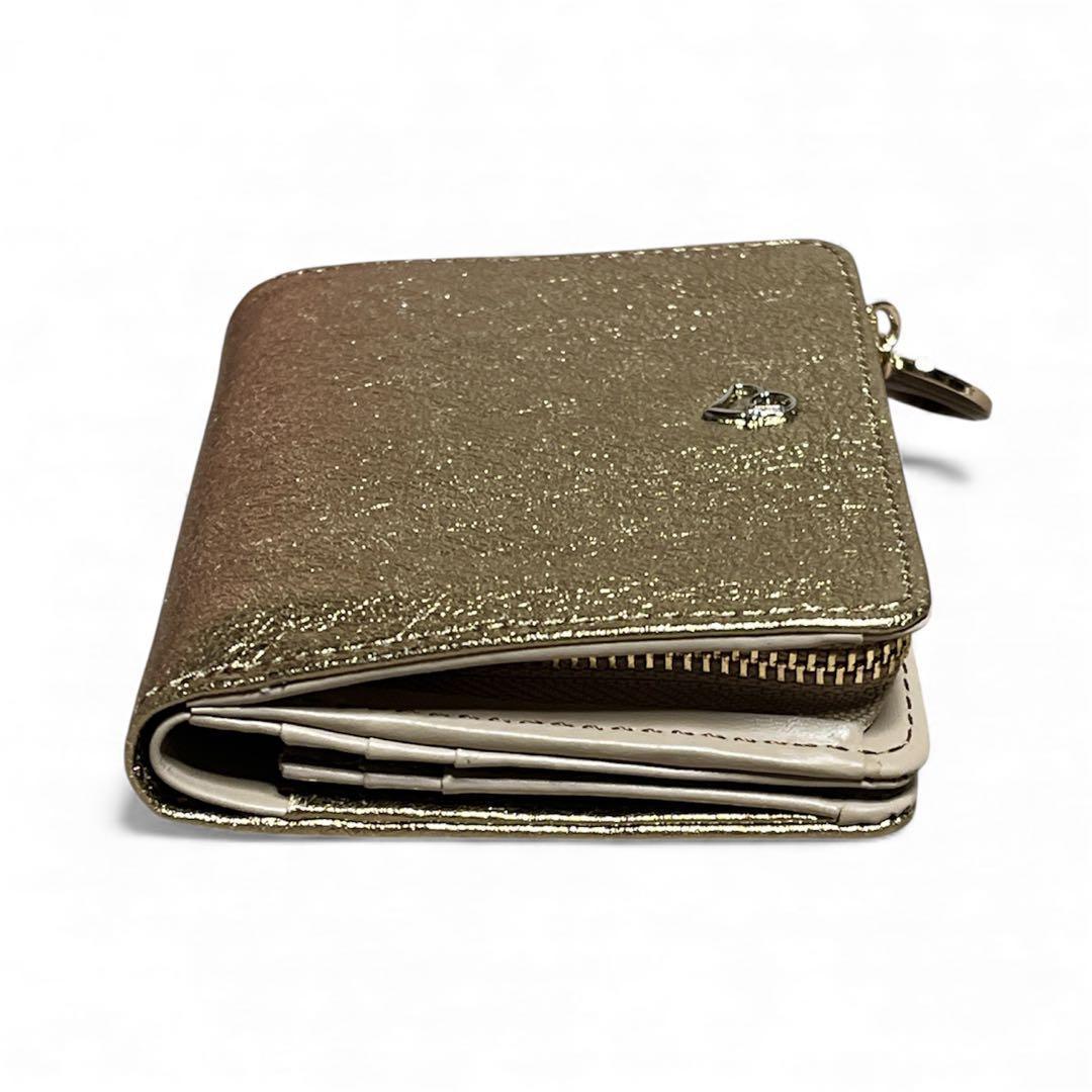 【新品】LANVIN en Bleu 二つ折り財布 ペティアン ゴールド 金箔