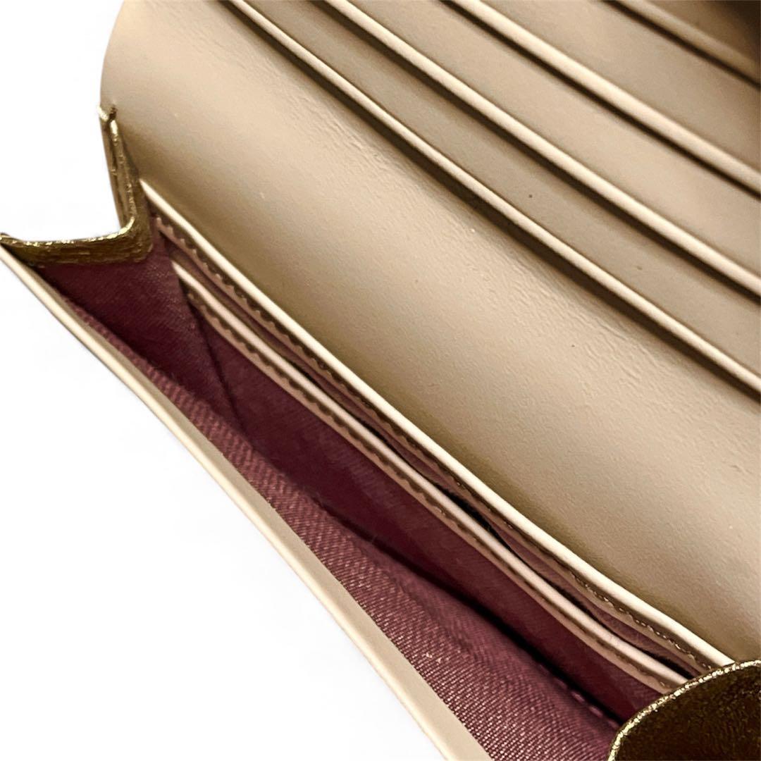 【新品】LANVIN en Bleu 二つ折り財布 ペティアン ゴールド 金箔