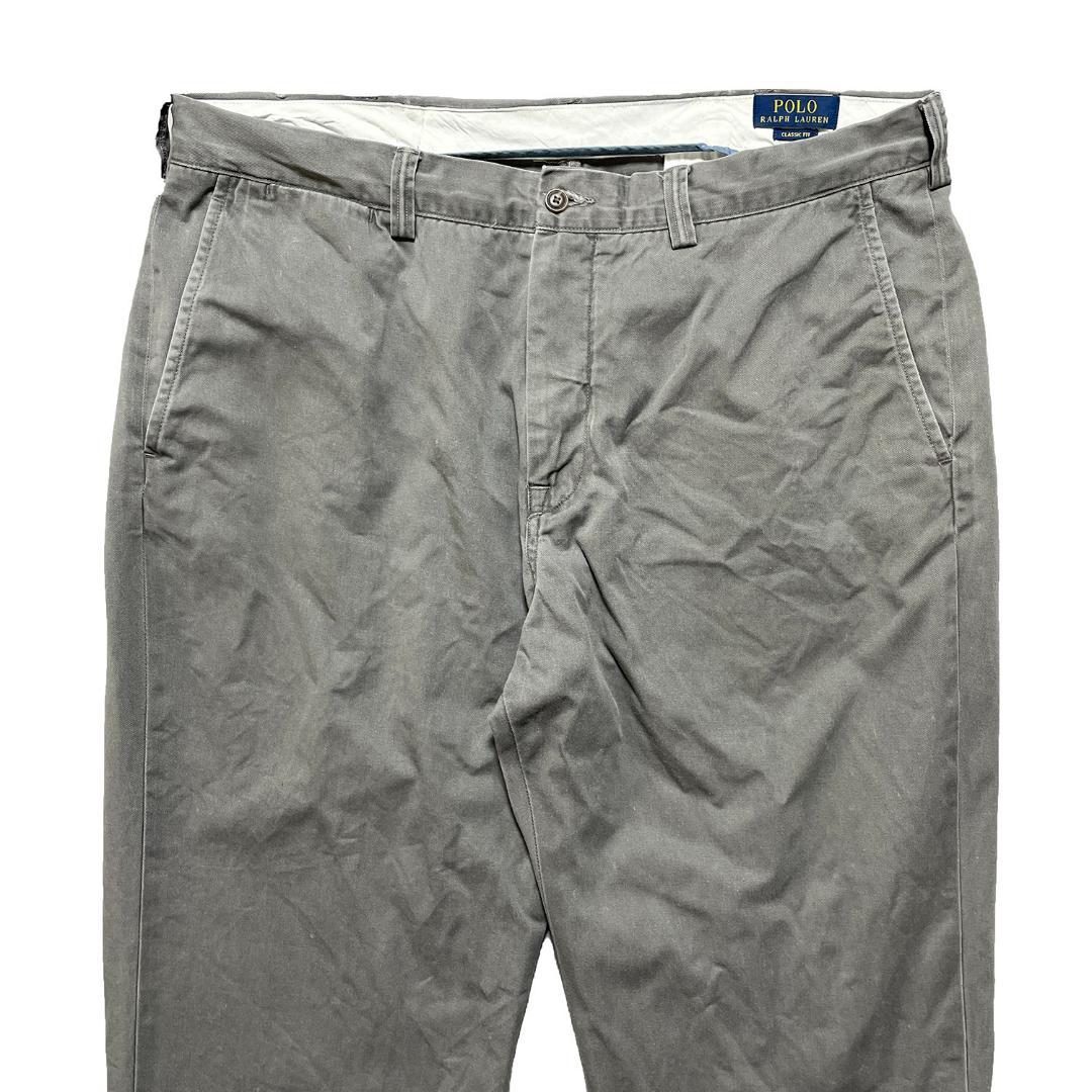 古着 ポロ ラルフローレン コットン チノ スラックス ポロチノ グレー