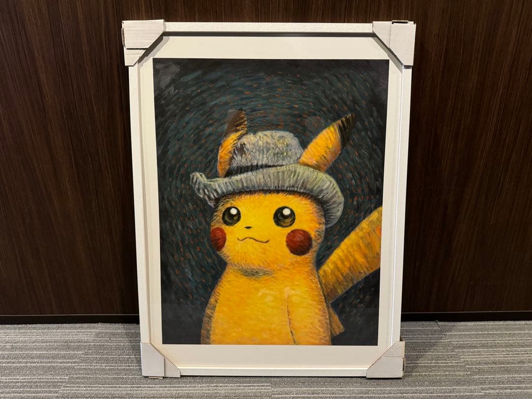 オランダ ゴッホピカチュウ プリントアート 63×83cm額装オプション済 新品