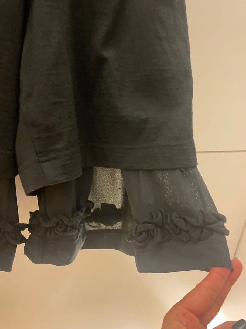 コムデギャルソン●ウールレースパンツ●ブラックパンツ