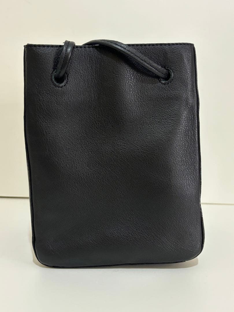 ch!iii bagブラックレザーバッグ 2way スクエアバック　牛革