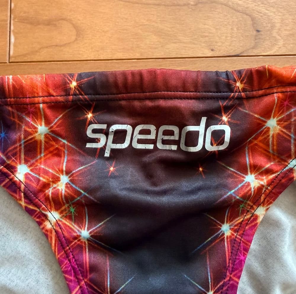 【美品】SPEEDO　アクアブレード　ダイナカット　L　光沢　ウロコ　競パン