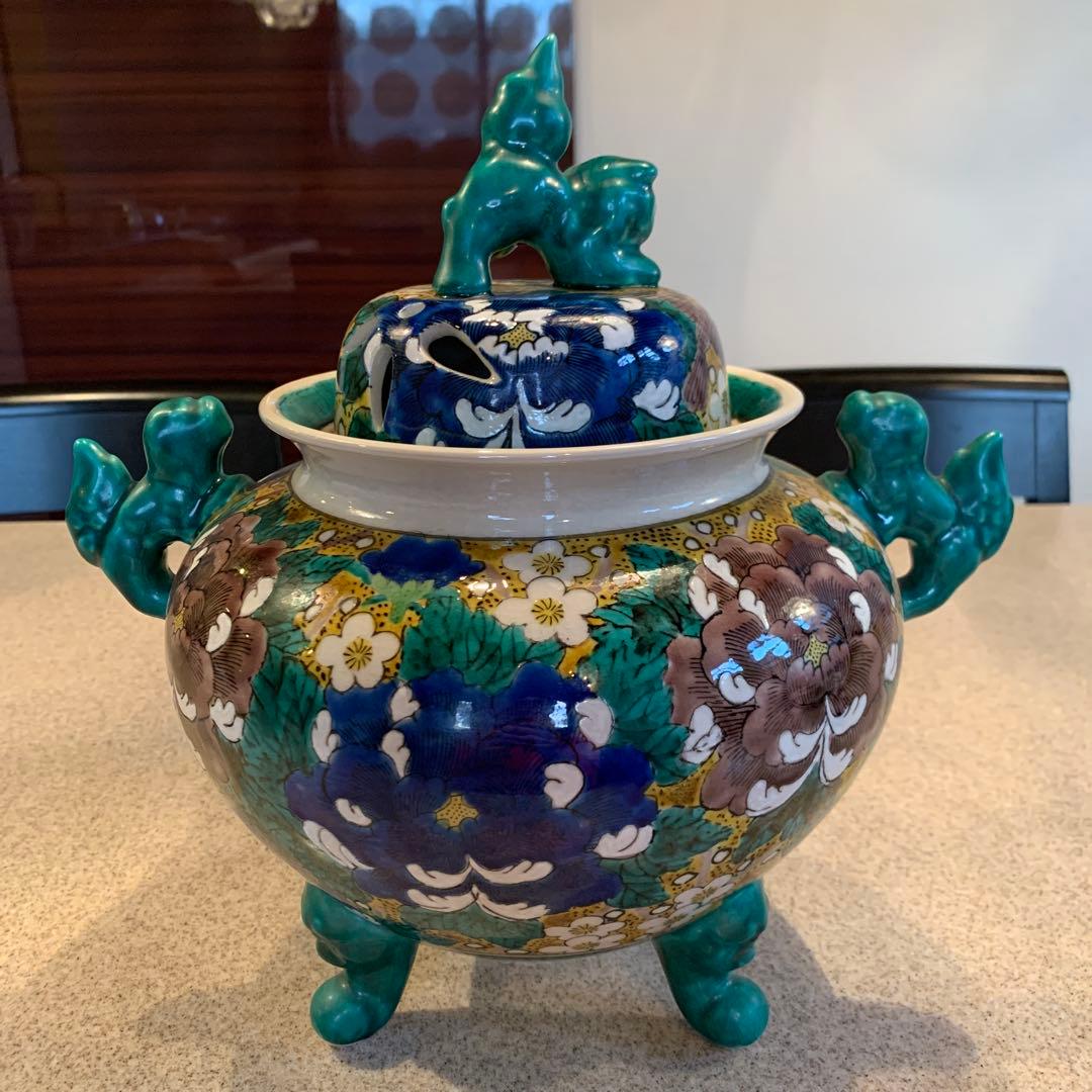 【美品】九谷焼　大香炉　玉竜造　日本伝統工芸品