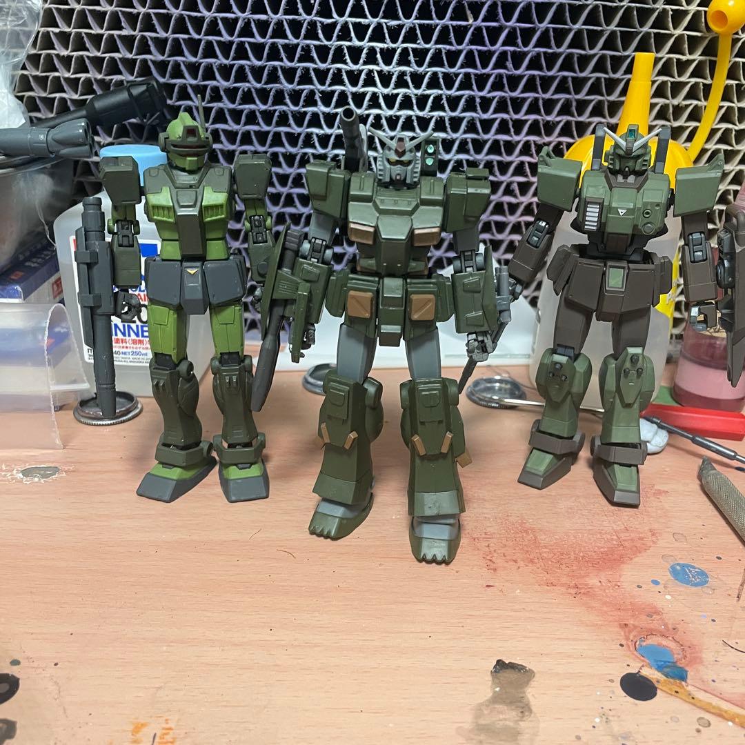 Hg ガンダム　ジム　(3体セット)塗装込み