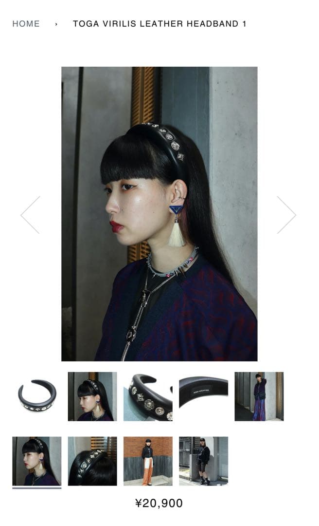 TOGA カチューシャ LEATHER HEADBAND 1