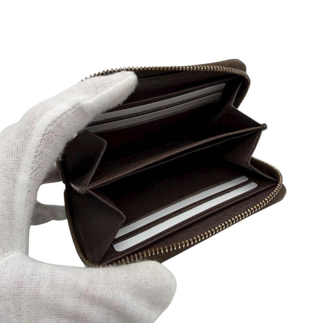 ルイヴィトン　パース　ラウンドファスナー　ダミエ　ブラウン　茶色　小銭入れ