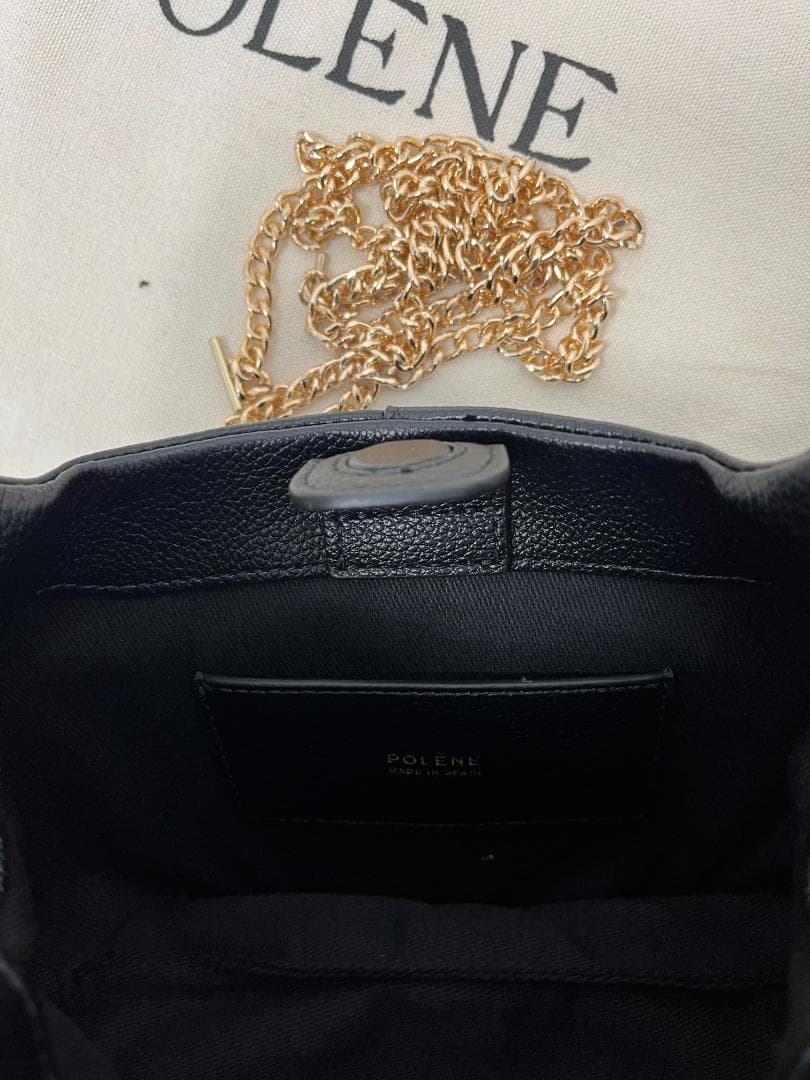 Polène Beri ブラック チェーン ショルダーバッグ