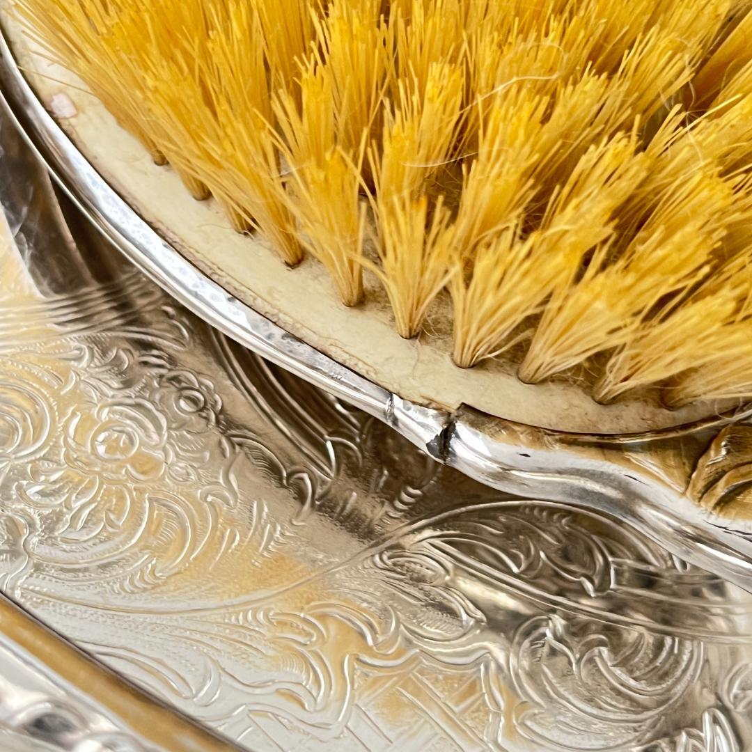 【Wallace】アール・ヌーボーのミラー/ ブラシ【シルバープレート】